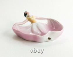 Pink Lady Dish Bathing Beauty Ring Pin Bowl Tray Figurine Vtg Art Deco Germany