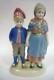 Pleasant Vintage Porcelain Figurine Children In National Costumes Height 16 Cm