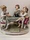 Porcelain Figurine 5.5 Vintage Children At Table Eating Like Scheibe Alsbach