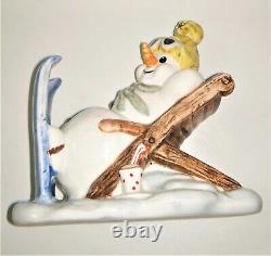 Porcelain Figurine Snowman Skier Vintage Figure Goebel Germany Decorative