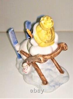 Porcelain Figurine Snowman Skier Vintage Figure Goebel Germany Decorative