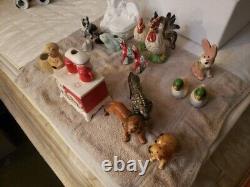 Porcelain bone figurines animals vintage Art sculpturers high quality art pieces