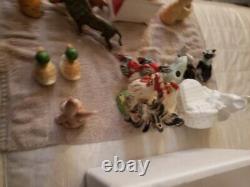 Porcelain bone figurines animals vintage Art sculpturers high quality art pieces