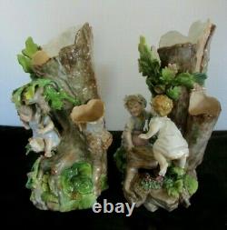 Pr German Triebner Ens & Eckert Volkstedt Thuringia 1880-1884 Figurines Vases