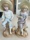 R W Rudolstadt Germany Pair Vintage Porcelain Statue Figurines Boy/girl #2376