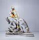 Rare 19th C Porcelain Warrior On Horse Hand Painted Germany Figurine Sculpture