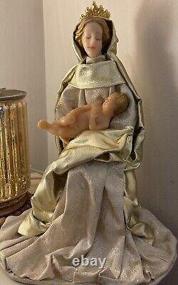 RARE! Vintage Koestal (West Germany) Gold & Wax Mary And Child 12 Figure