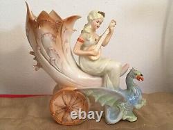 RARE Vintage Porxellanfiguren Grafenthal Lady With Mandoline Statue GERMANY