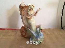 RARE Vintage Porxellanfiguren Grafenthal Lady With Mandoline Statue GERMANY