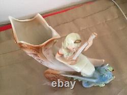 RARE Vintage Porxellanfiguren Grafenthal Lady With Mandoline Statue GERMANY