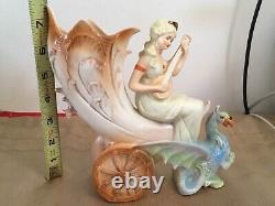 RARE Vintage Porxellanfiguren Grafenthal Lady With Mandoline Statue GERMANY