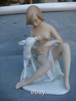 RRR RARE Antique Germany Wallendorf Nude Woman Porcelain Figurine