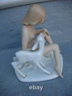 RRR RARE Antique Germany Wallendorf Nude Woman Porcelain Figurine