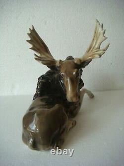 RRR RARE Antique Hutschenreuther Germany Porcelain Moose Figurine K. TUTTER