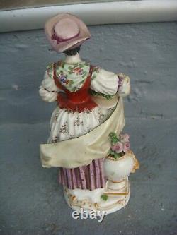 RRR RARE Antique Vintage Meissen Woman Porcelain Figurine