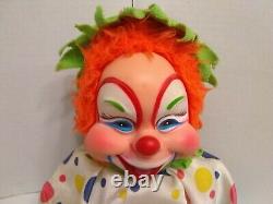 RUSHTON Orange Hair VERY RARE AND VINTAGE RUBBER FACE HAPPY CLOWN