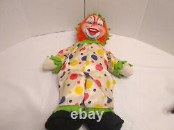 RUSHTON Orange Hair VERY RARE AND VINTAGE RUBBER FACE HAPPY CLOWN