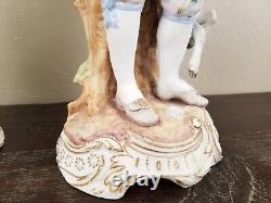 Rare Antique 1870's Pair of German Porcelain Bisque Figures Volkstedt Triebner