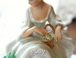 Rare Antique Bach Kunst Germany Porcelain Figurine Woman with Lamb Numbered 6x6