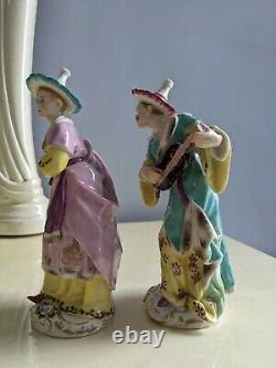 Rare Antique German Dresden Malabar Oriental Porcelain Figurines 7.25
