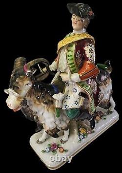 Rare Antique SITZENDORF Germany Porcelain Figurine of Count Bruhl's Tailor