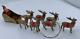 Rare Hertwig Santa Sleigh Reindeer Antique German Christmas Bisque Snow Baby