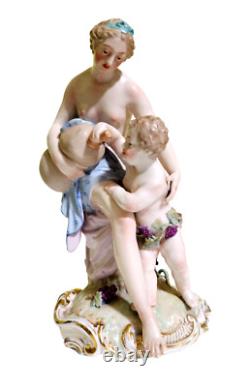 Rare KPM Porcelain Figurine Goddess of Wine With Cherub, Stunning Figurine 8H