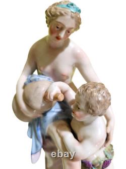 Rare KPM Porcelain Figurine Goddess of Wine With Cherub, Stunning Figurine 8H