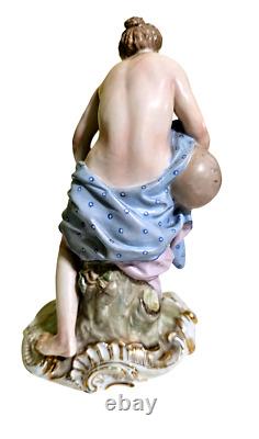 Rare KPM Porcelain Figurine Goddess of Wine With Cherub, Stunning Figurine 8H