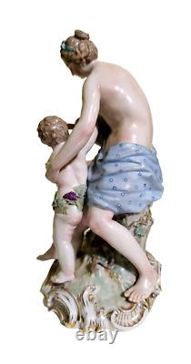 Rare KPM Porcelain Figurine Goddess of Wine With Cherub, Stunning Figurine 8H