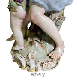 Rare KPM Porcelain Figurine Goddess of Wine With Cherub, Stunning Figurine 8H