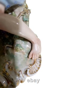 Rare KPM Porcelain Figurine Goddess of Wine With Cherub, Stunning Figurine 8H