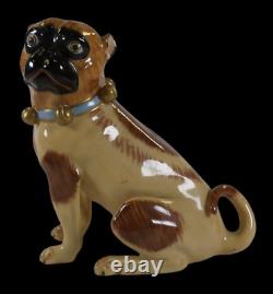 Rare Vintage DRESDEN Germany Porcelain Pug Dog Figurine