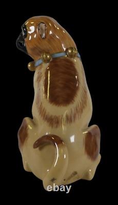 Rare Vintage DRESDEN Germany Porcelain Pug Dog Figurine