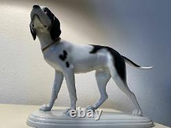 Rare Vintage Handmade Porcelain Figurine Germany Unterweissbach Pointer Dog
