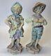 Rare Vintage Kalk Porcelain Bisque Germany Vintage Harvest Boy And Girl Figurine