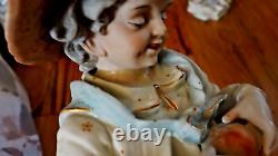 Rare Vintage Kalk Porcelain Bisque Germany Vintage Harvest Boy And Girl Figurine