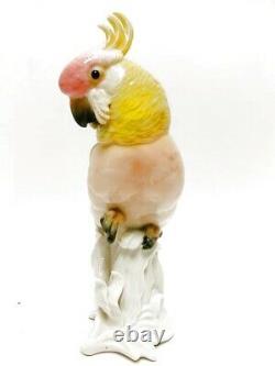 Rare Vintage Karl Ens Volkstedt Yellow & Red Cockatoo Porcelain Figurine