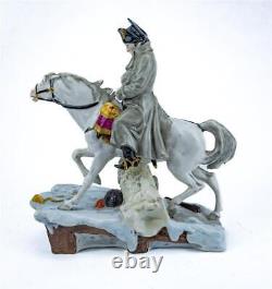 Rare Vintage Scheibe-alsbach German Porcelain Figurine Napoleon Leaving Moscow