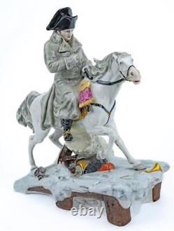 Rare Vintage Scheibe-alsbach German Porcelain Figurine Napoleon Leaving Moscow