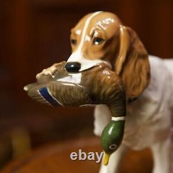 Rare Vintage Spaniel Dog Hunt & Catch Bird Porcelain By Rosenthal Germany 1960s