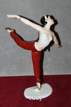 Rare Vintage Wallendorf Mid-Dance Modern Ballet Dancer Porcelain Figurine 10