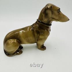 Rare Wallendorf Fraureuth Dachshund Dog Figurine Porcelain Vintage German 4x 6