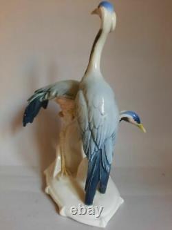 Rare1930 Antique Original Karl Ens Porcelain figurine Two Cranes Germany Marked