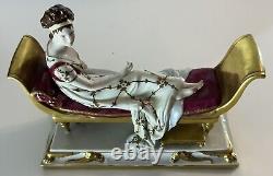 Scheibe Alsbach Madame Recamier Hand Painted Porcelain Figurine Vintage Germany