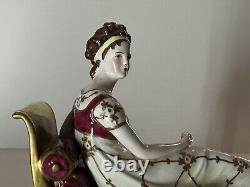 Scheibe Alsbach Madame Recamier Hand Painted Porcelain Figurine Vintage Germany