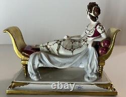 Scheibe Alsbach Madame Recamier Hand Painted Porcelain Figurine Vintage Germany