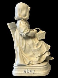 Scheibe Alsbach Porcelain Bisque Figure Girl With Flower Basket Marked Germany