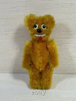 Schuco Janus Mini 2-Faced Bear 1950s Golden Brown Mohair Swivel Head German 3.5