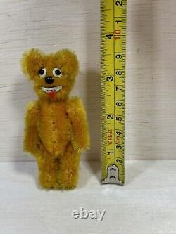 Schuco Janus Mini 2-Faced Bear 1950s Golden Brown Mohair Swivel Head German 3.5